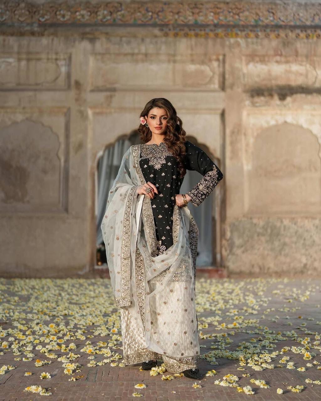 Elegant Chinon Silk Suit Set