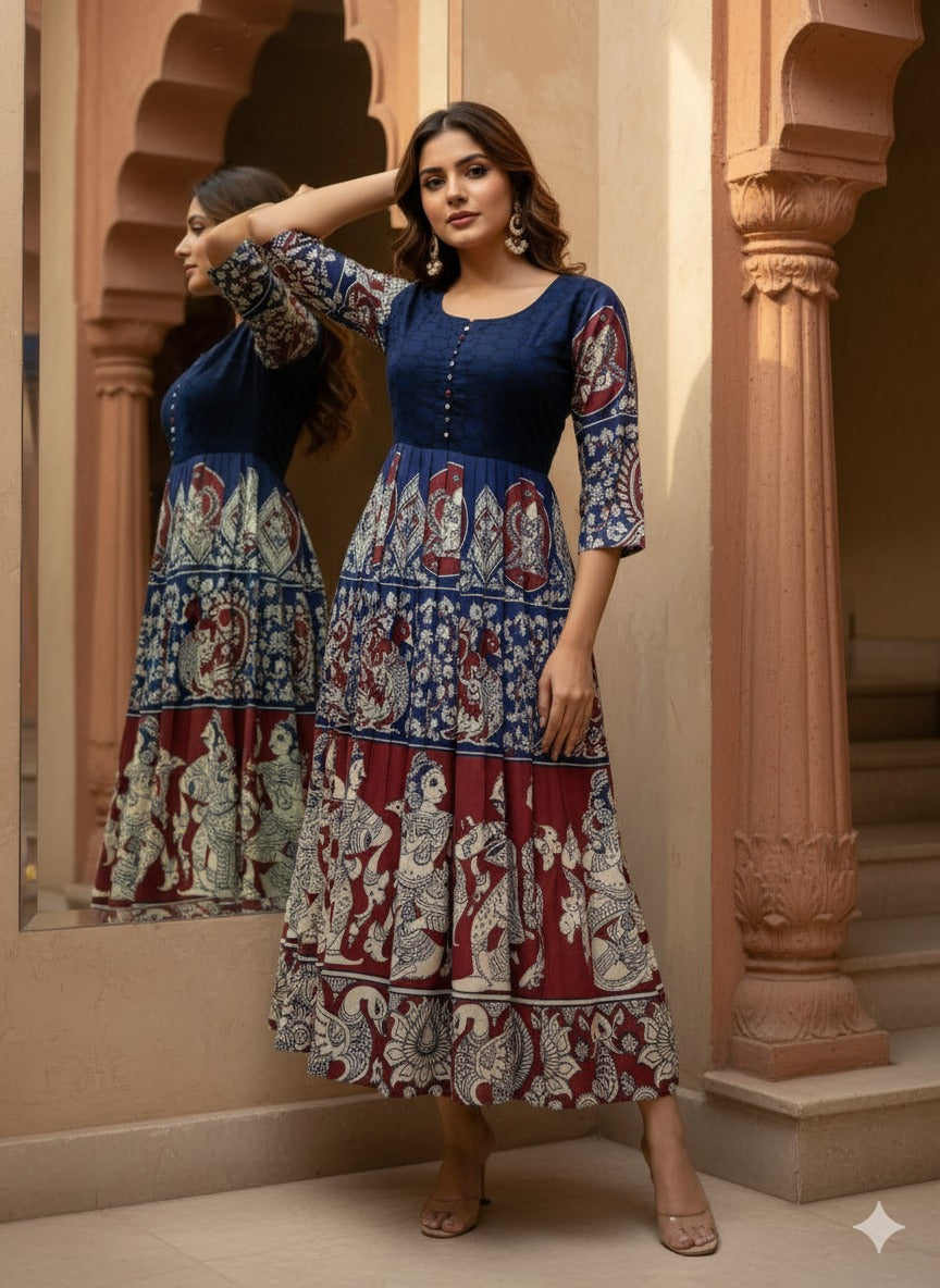 Hakoba Cotton Kalamkari Printed Kurti