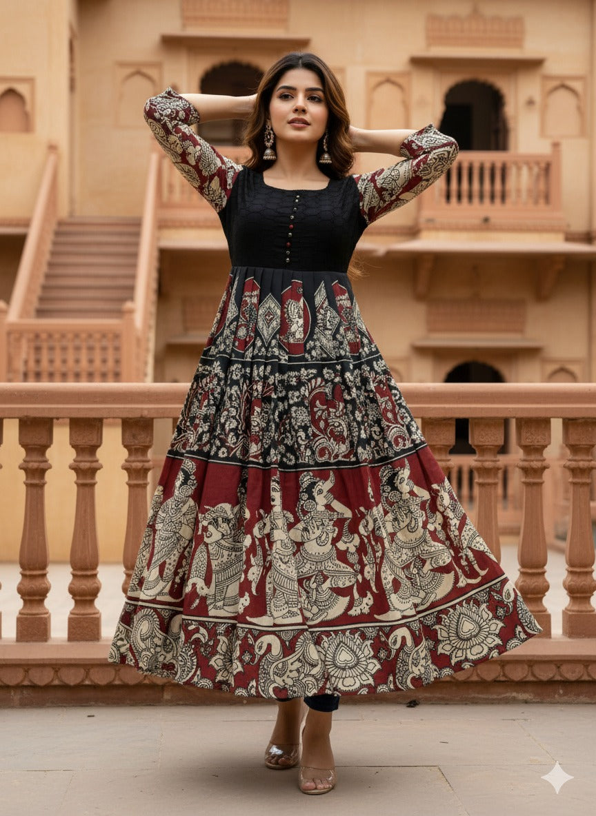 Hakoba Cotton Kalamkari Printed Kurti