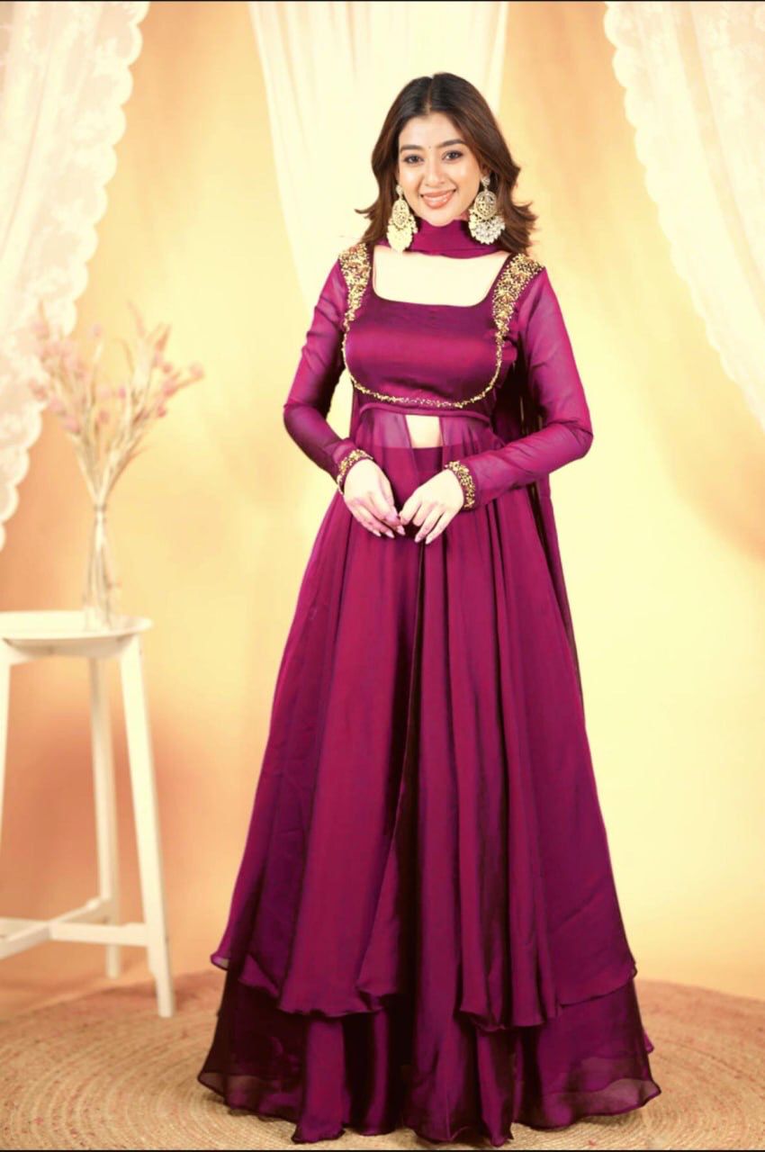 Heavy Faux Georgette Lehenga Set with Rangoli Silk Dupatta