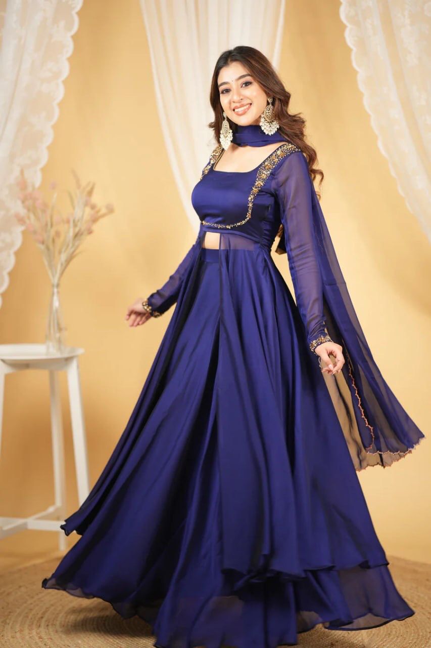 Heavy Faux Georgette Lehenga Set with Rangoli Silk Dupatta