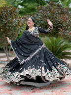 Chinon Embroidered Lehenga Set with Matching Dupatta