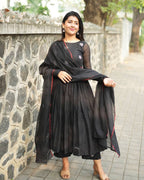 Premium Maska Cotton Floral Embroidered Anarkali