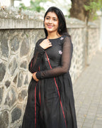 Premium Maska Cotton Floral Embroidered Anarkali