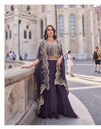 Silk Embroidered Indo Western Dress
