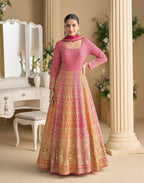 Georgette Embroidered Zarkan Gown Set