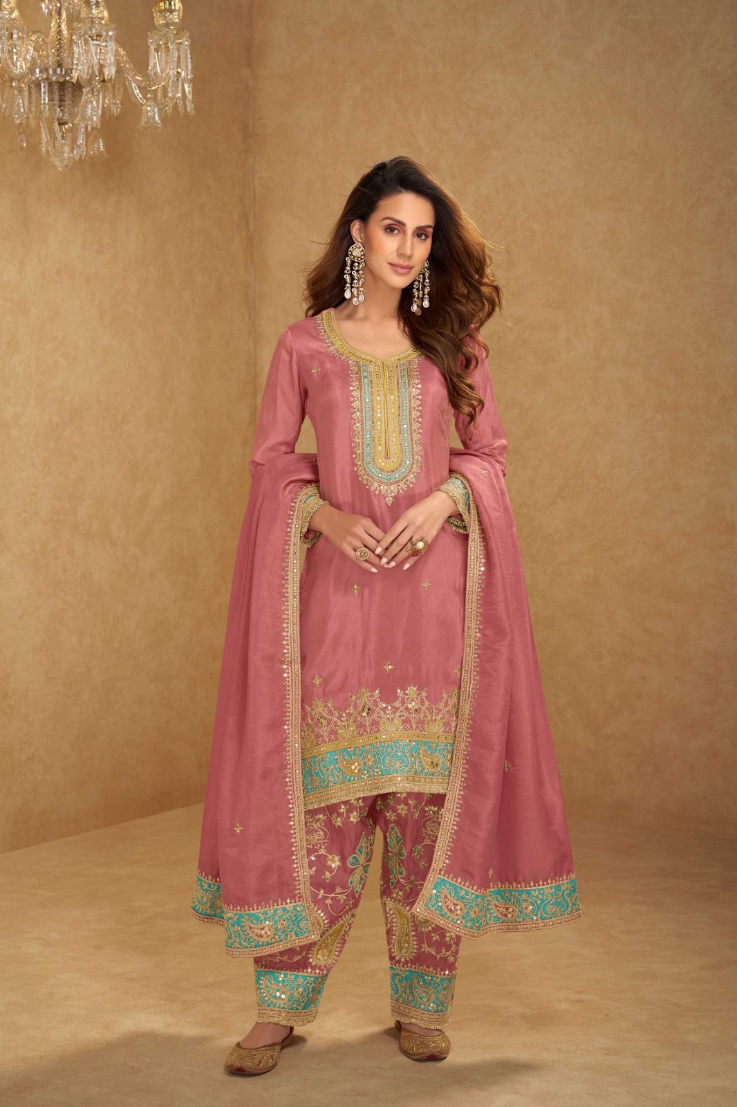 Simar Silk Embroidered Suit Set
