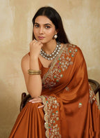Rangoli Silk Embroidered Saree with Cutwork Border