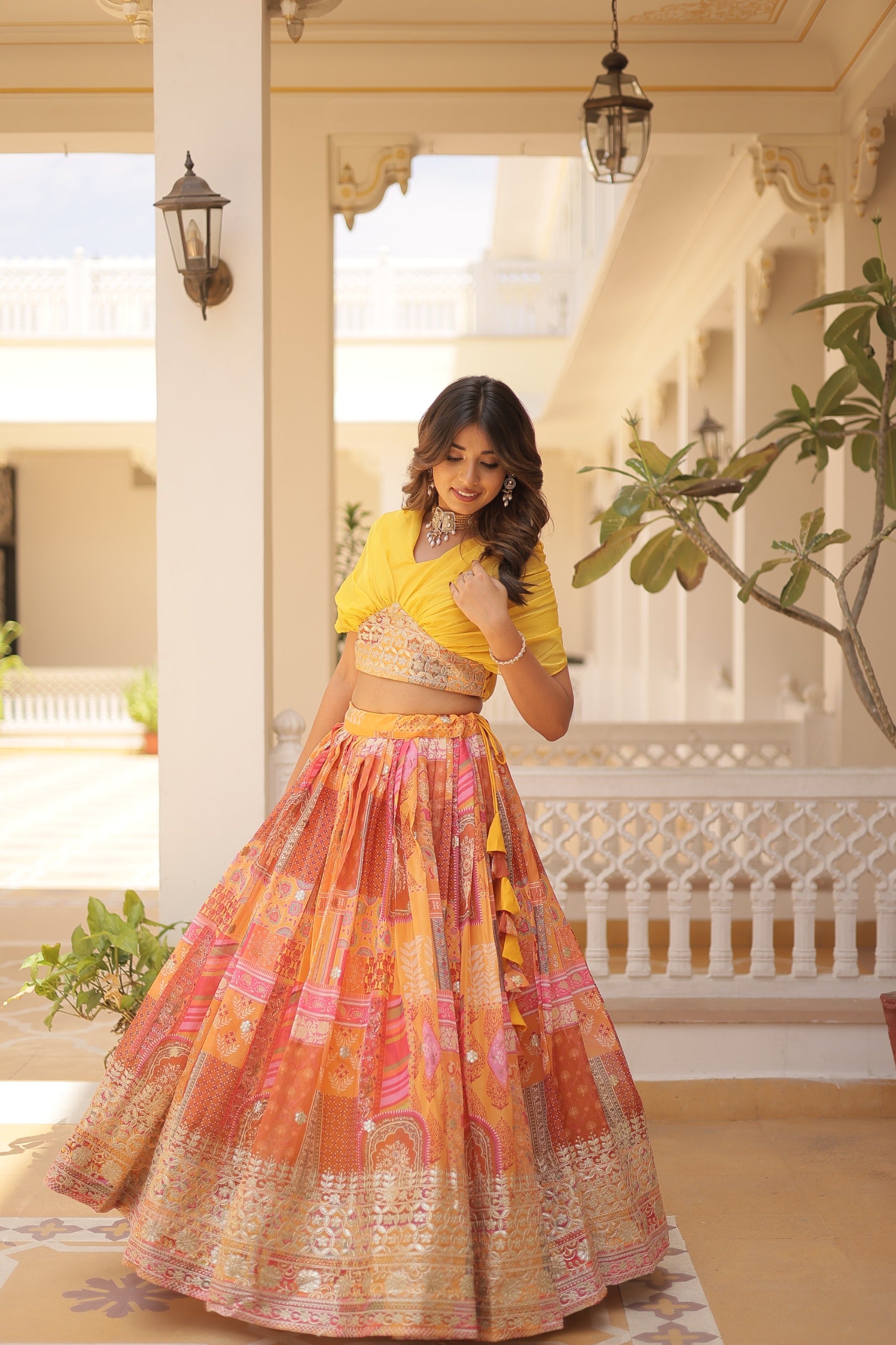 Russian Silk Wine Lehenga Choli Set
