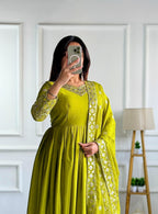 Elegant Pure Chinon Silk Gown