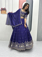 Elegant Vichitra Silk Lehenga Set
