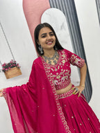 Elegant Vichitra Silk Lehenga Set