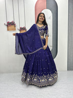 Elegant Vichitra Silk Lehenga Set