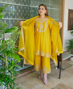 Heavy Chinon Silk Embroidered Suit Set
