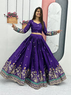 Chinon Silk Heavy Embroidered Lehenga Set