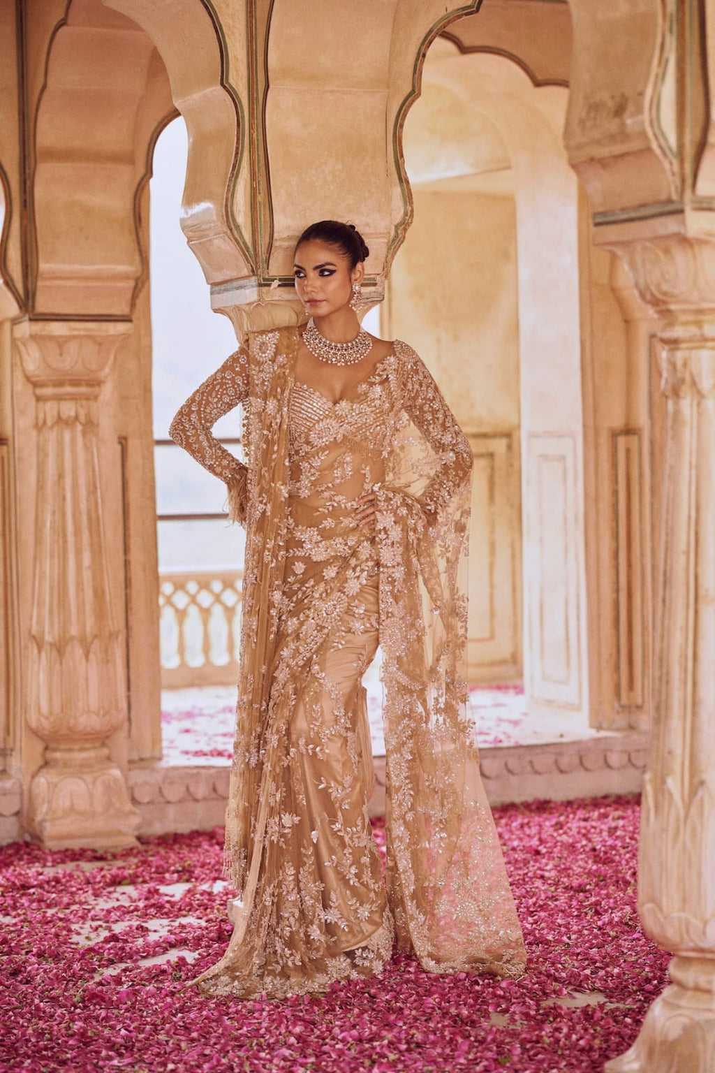 Exclusive Rich Look Sequence And Embroidered Heavy Net Saree