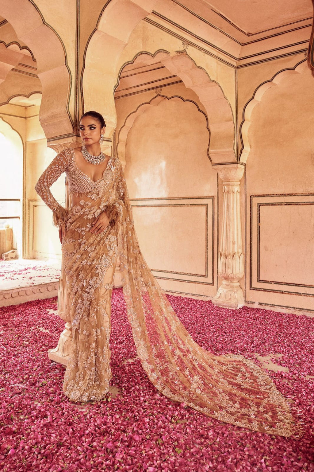 Exclusive Rich Look Sequence And Embroidered Heavy Net Saree