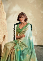 Digital Printed Textured Handloom Khadi Silk Saree