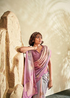 Digital Printed Textured Handloom Khadi Silk Saree