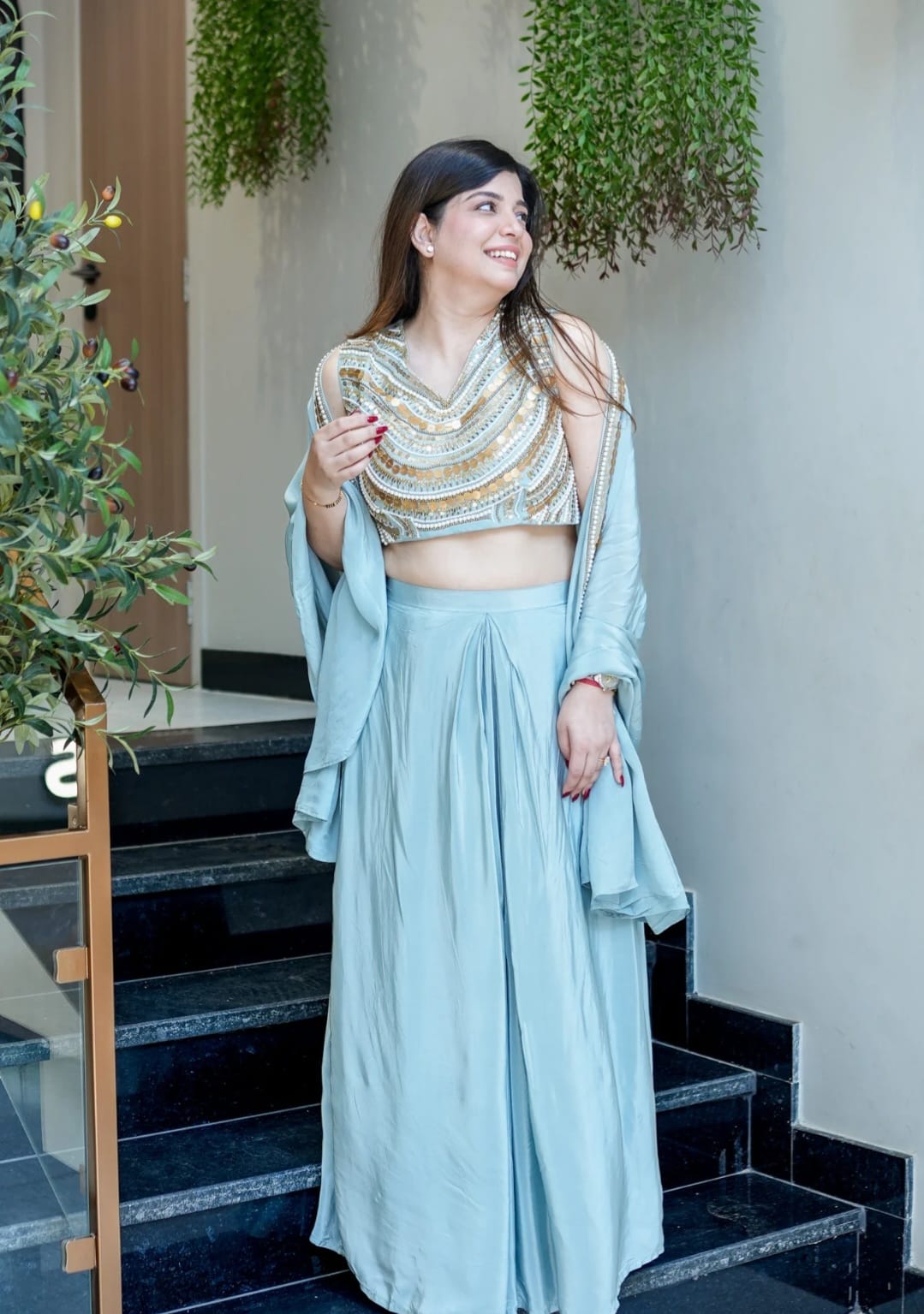 Embroidered Three Piece Set