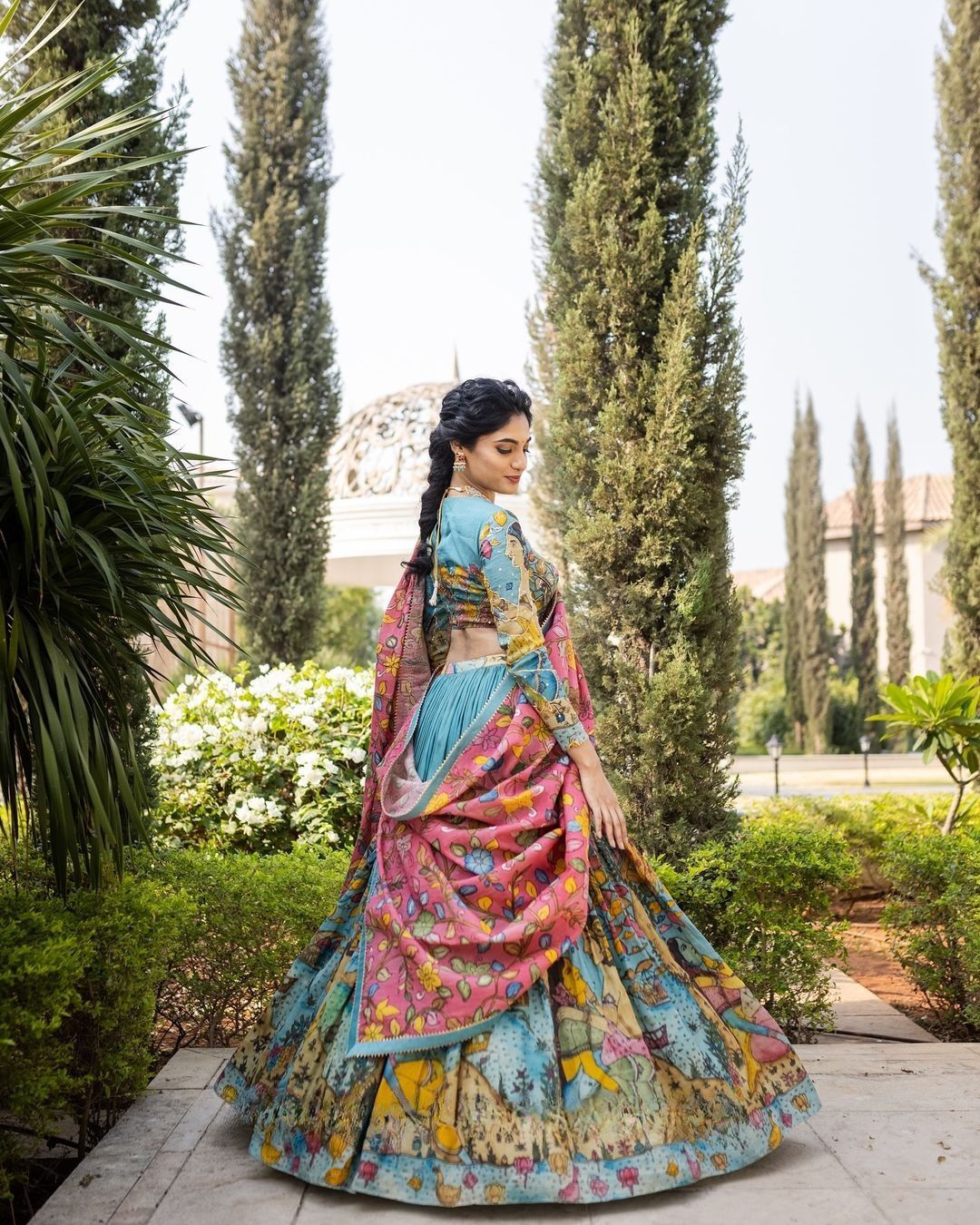 Kalamkari Tussar Silk Lehenga Set