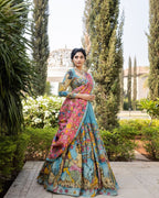 Kalamkari Tussar Silk Lehenga Set