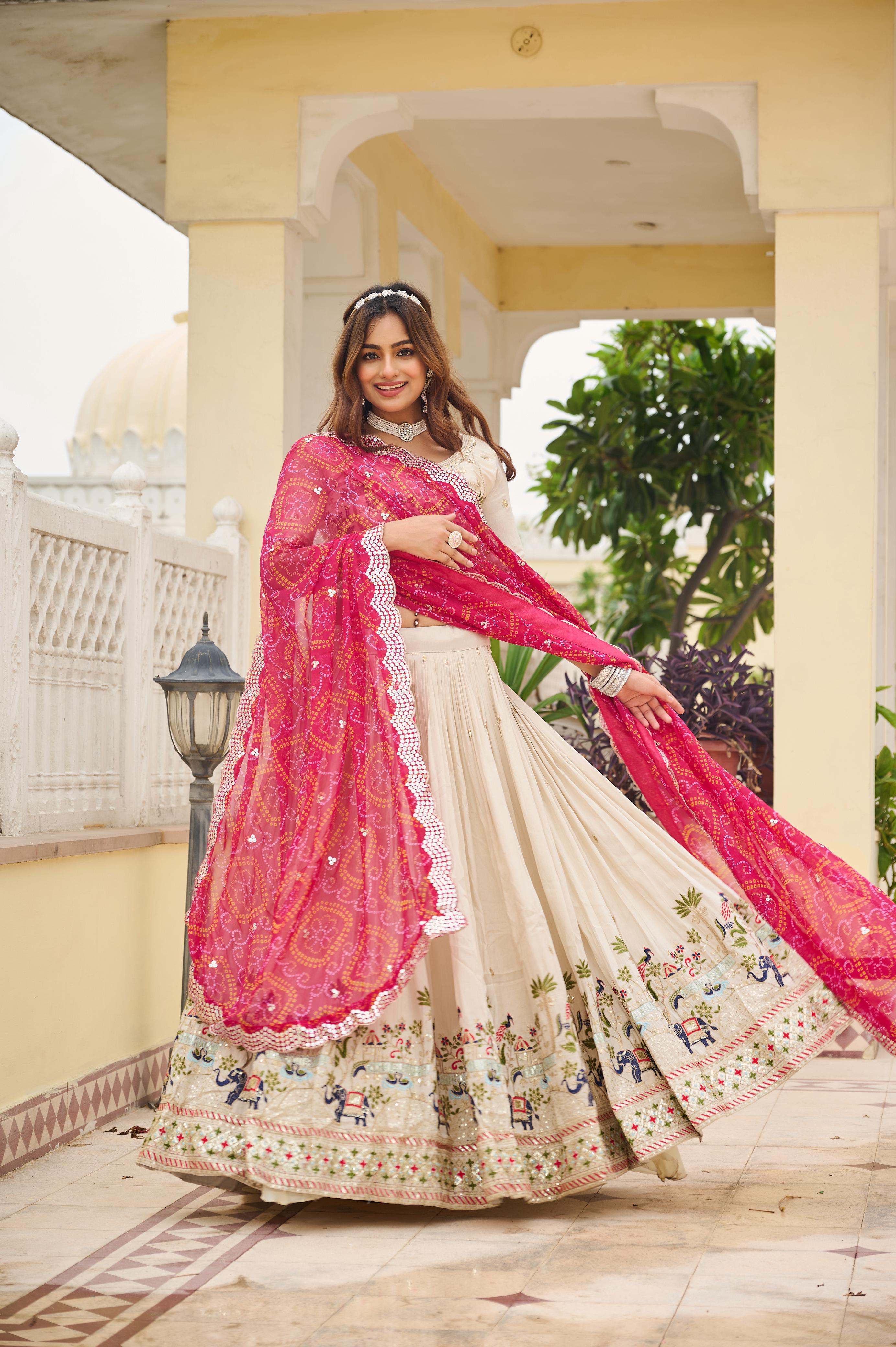 Pure Tissue Silk Lehenga Choli With Dupatta