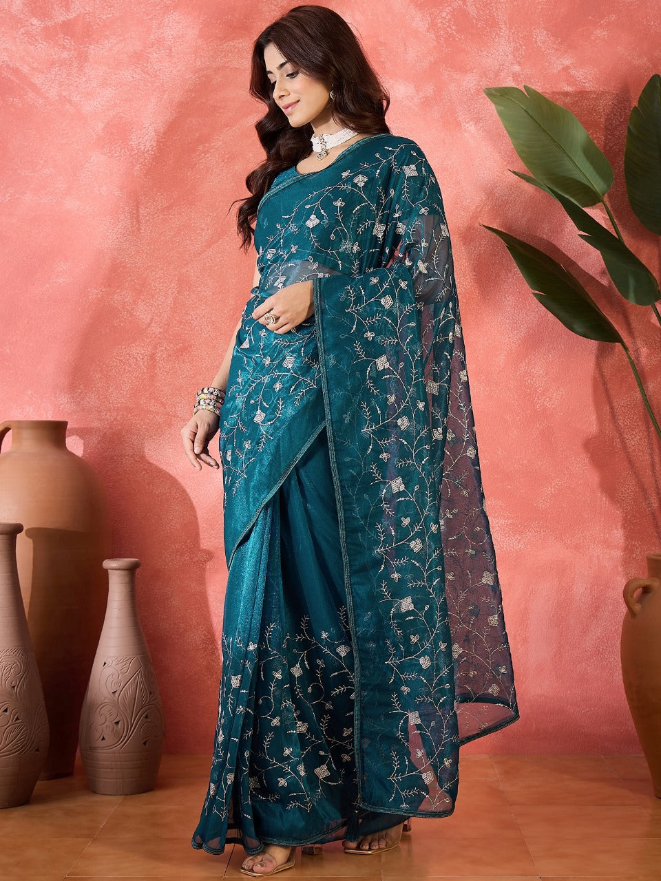 Designer Party Wear Twill Net Saree