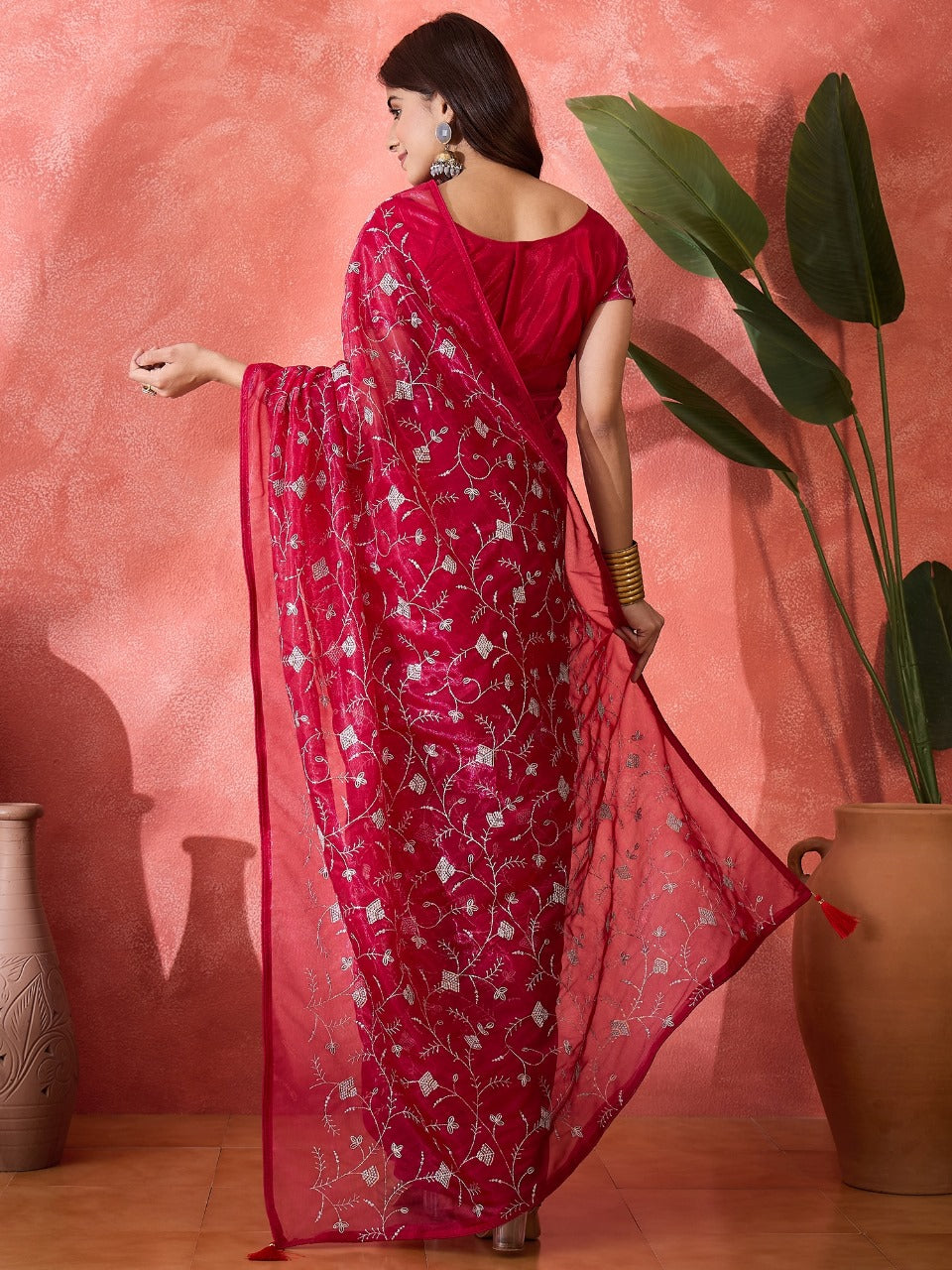 Designer Party Wear Twill Net Saree