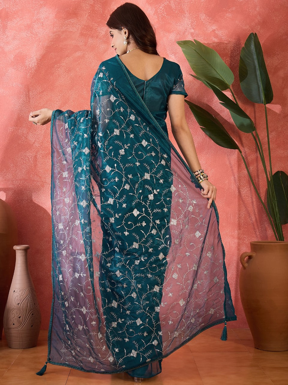 Designer Party Wear Twill Net Saree