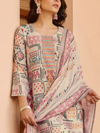 Elegant Cotton Flax Chanderi Set