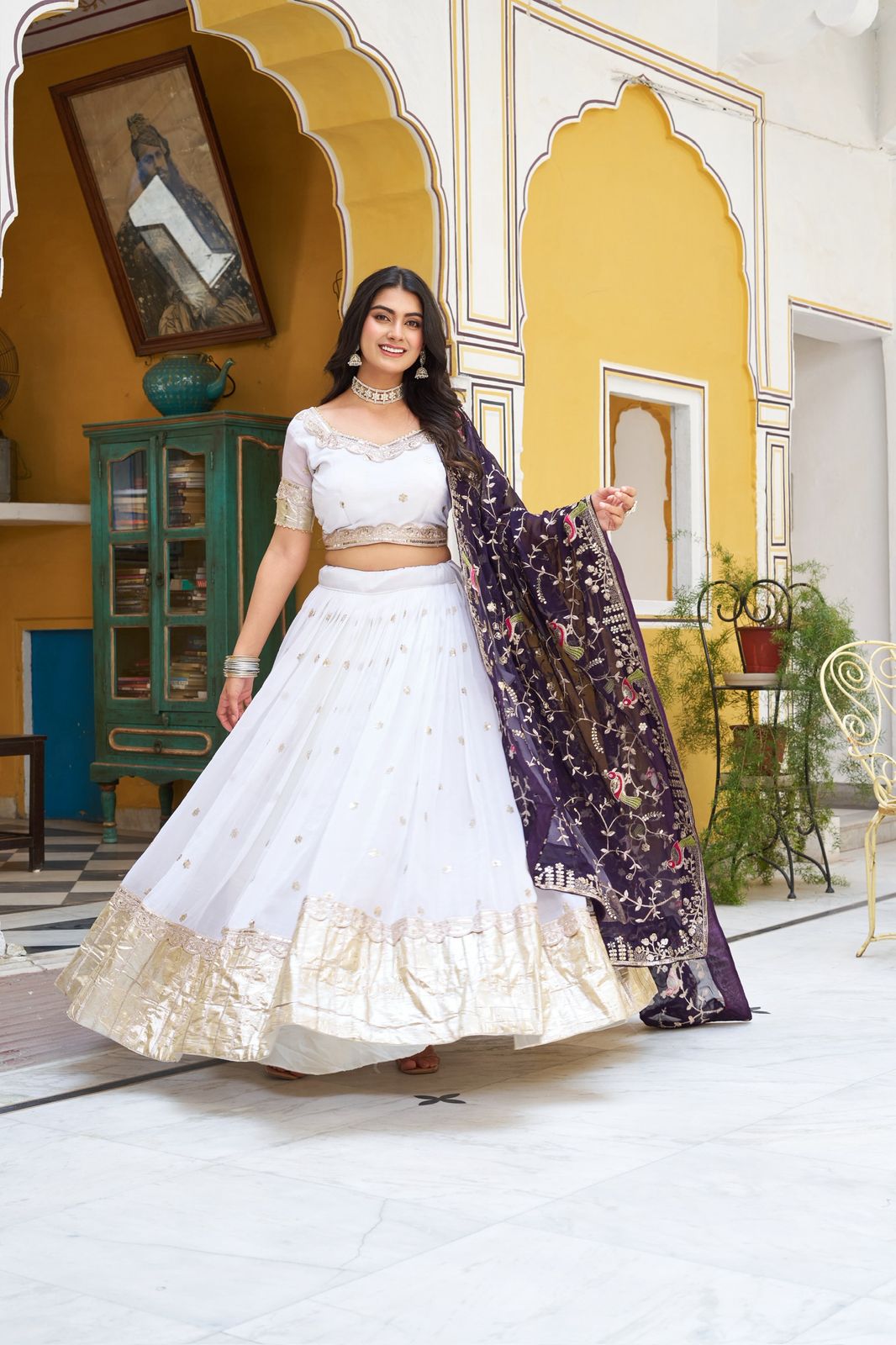 Embroidered Lehenga Choli with Heavy Georgette Dupatta