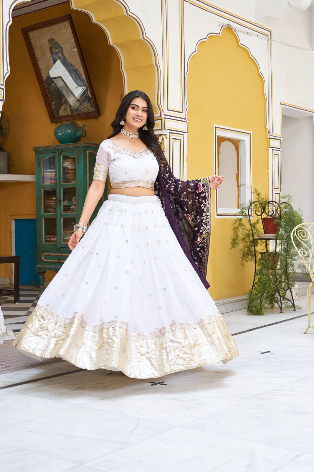 Embroidered Lehenga Choli with Heavy Georgette Dupatta