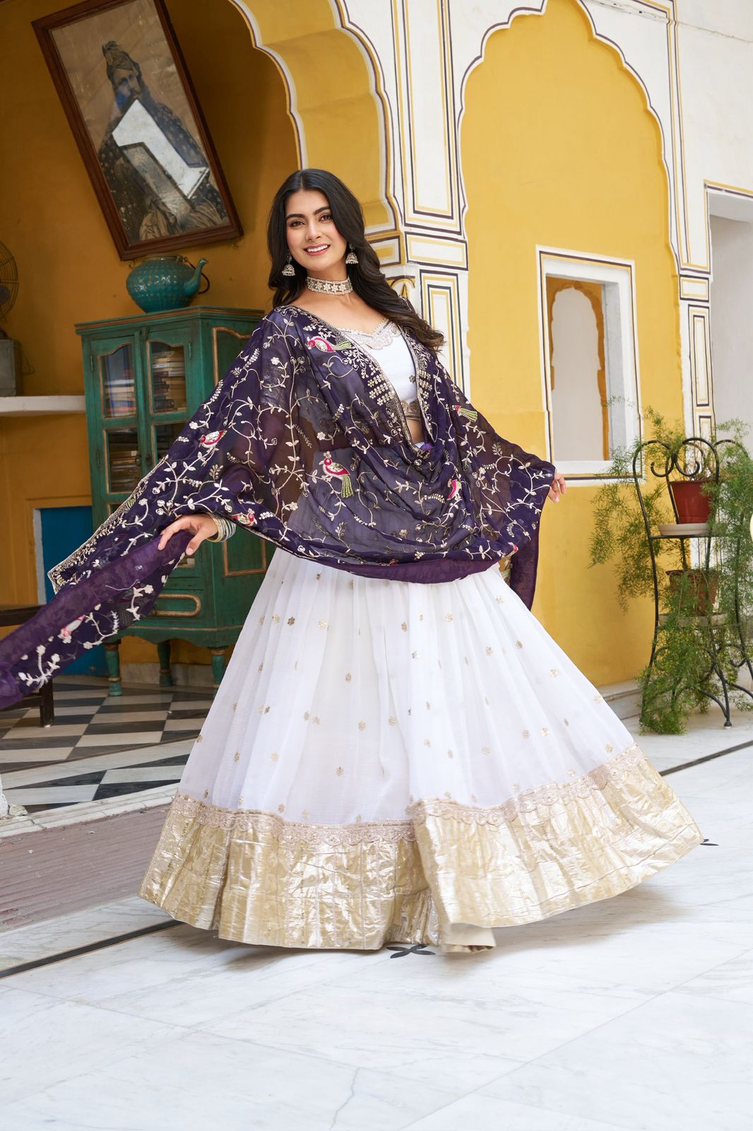 Embroidered Lehenga Choli with Heavy Georgette Dupatta