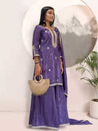 Elegant Heavy Gold Crush Silk Embroidered Kurti Set with Dupatta