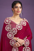 Premium Fandy Embroidery Saree