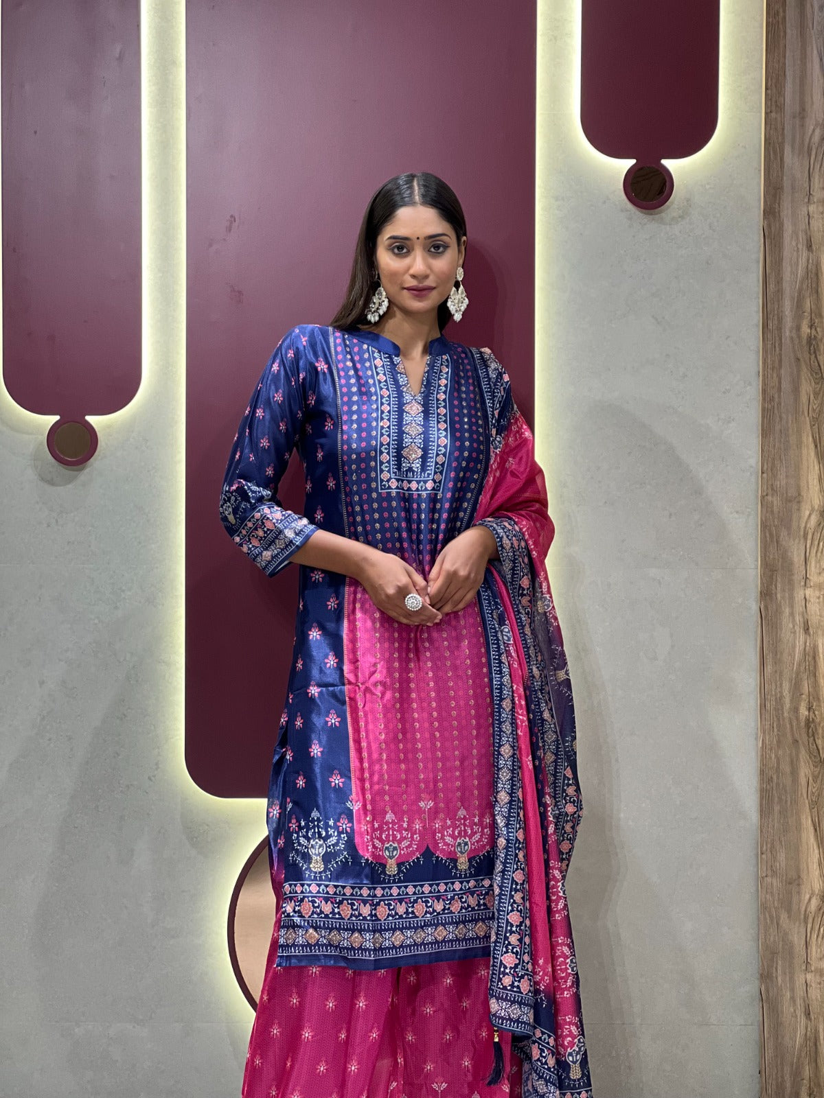 Traditional Chinon Kurta Set