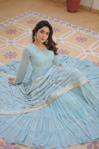 Elegance Unique Embroidered Gown with Dupatta Set