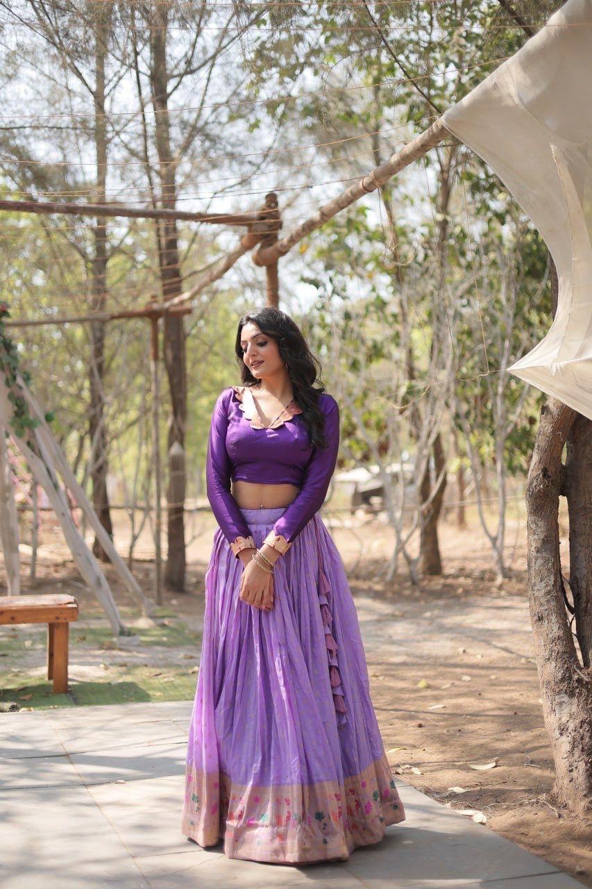 Viscose Semi Stitched Lehenga Set