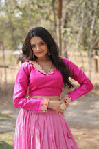 Viscose Semi Stitched Lehenga Set