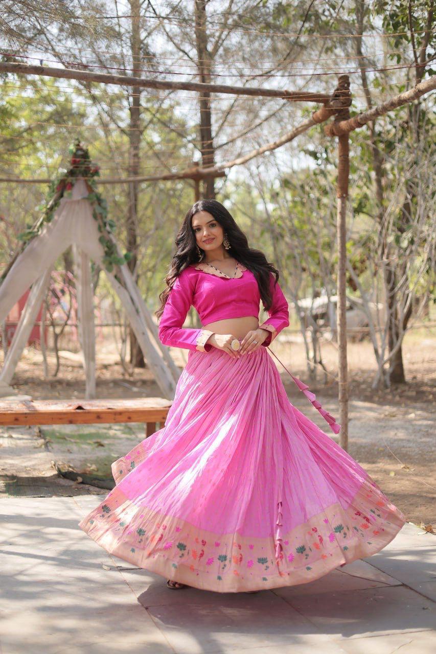 Viscose Semi Stitched Lehenga Set