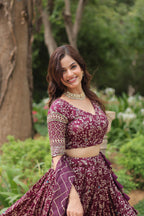 Sequin Embroidered Viscose Lehenga Set