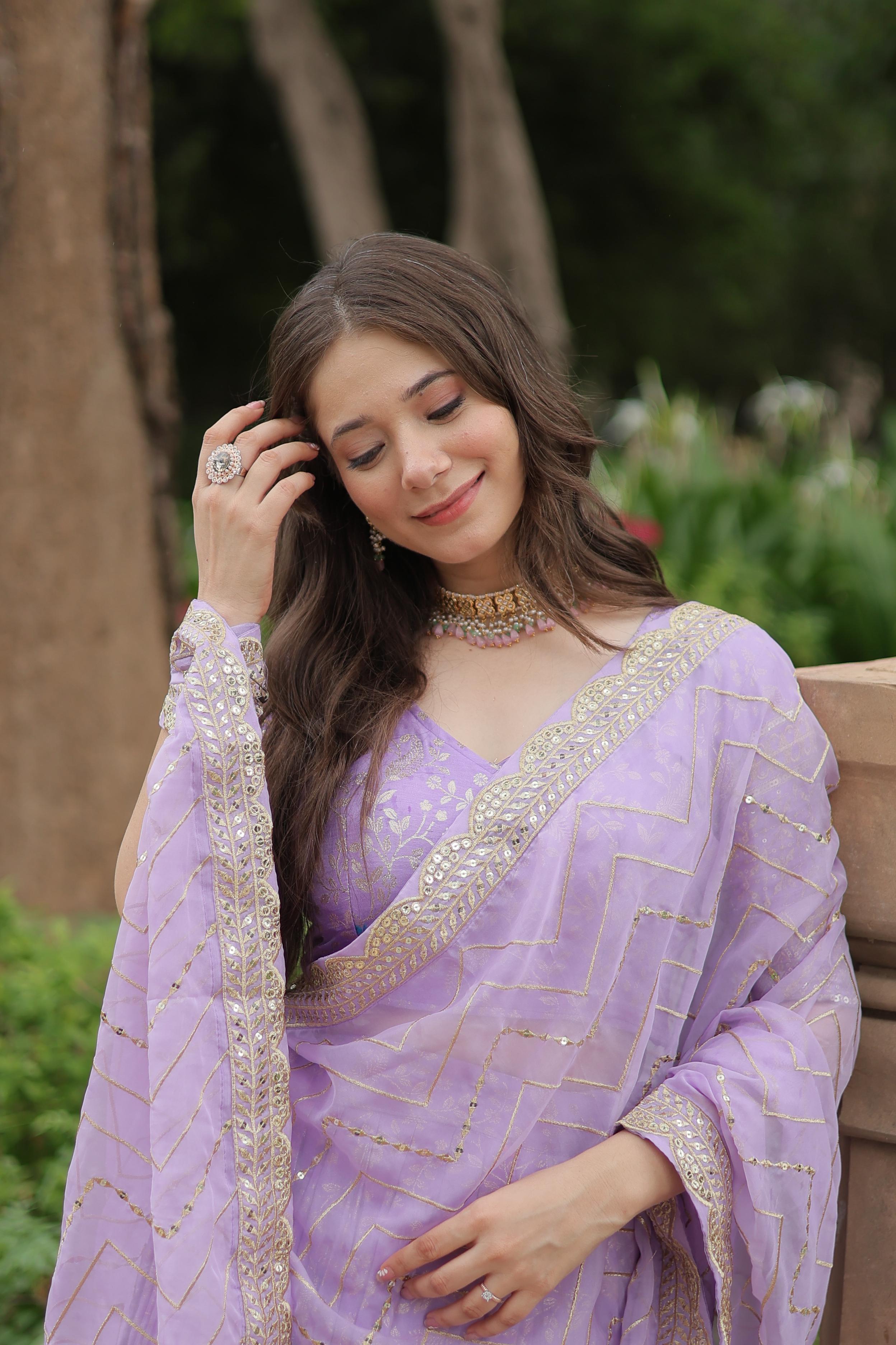 Sequin Embroidered Viscose Lehenga Set