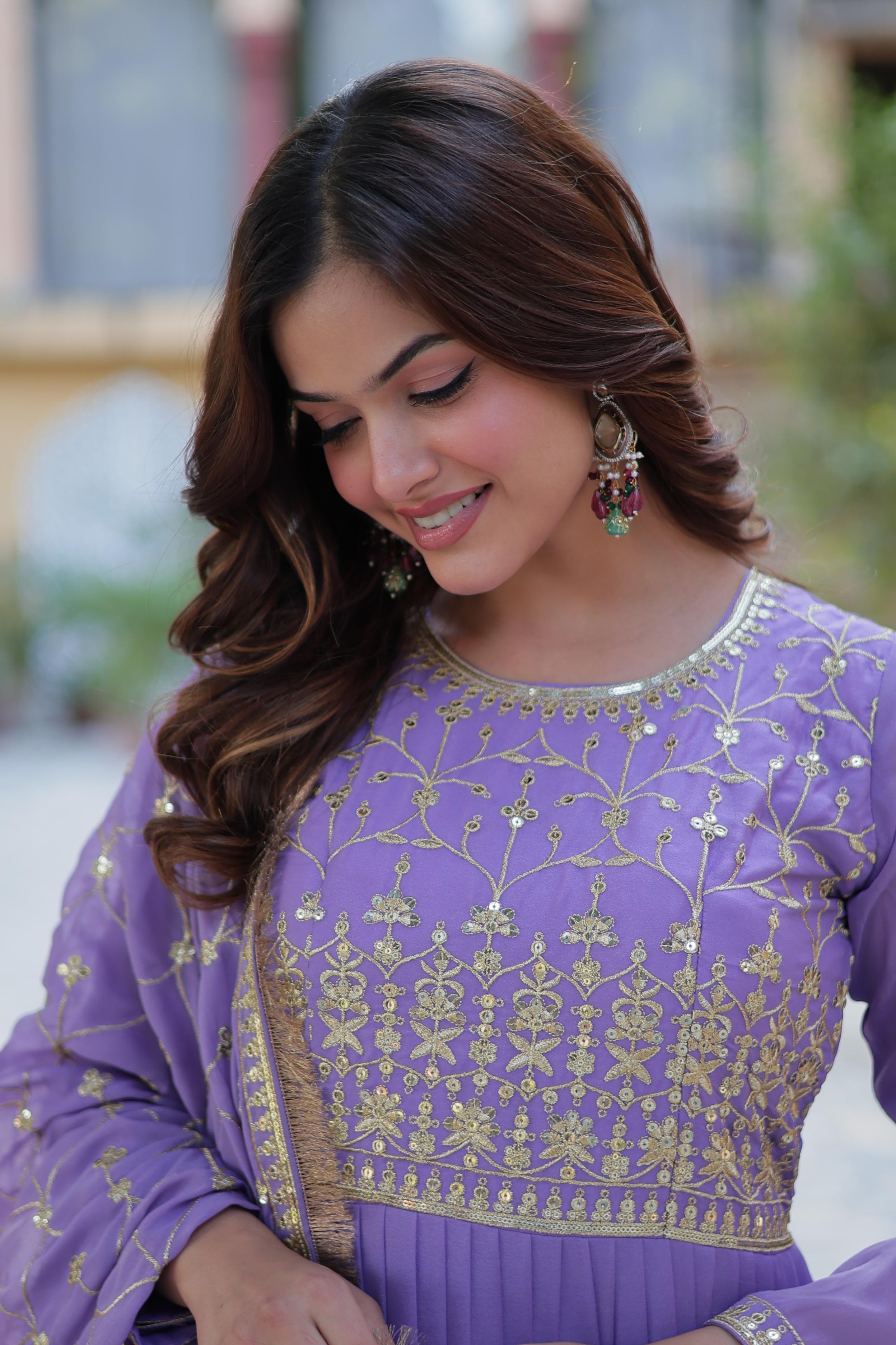 Sequin Embroidery Georgette Anarkali Suit