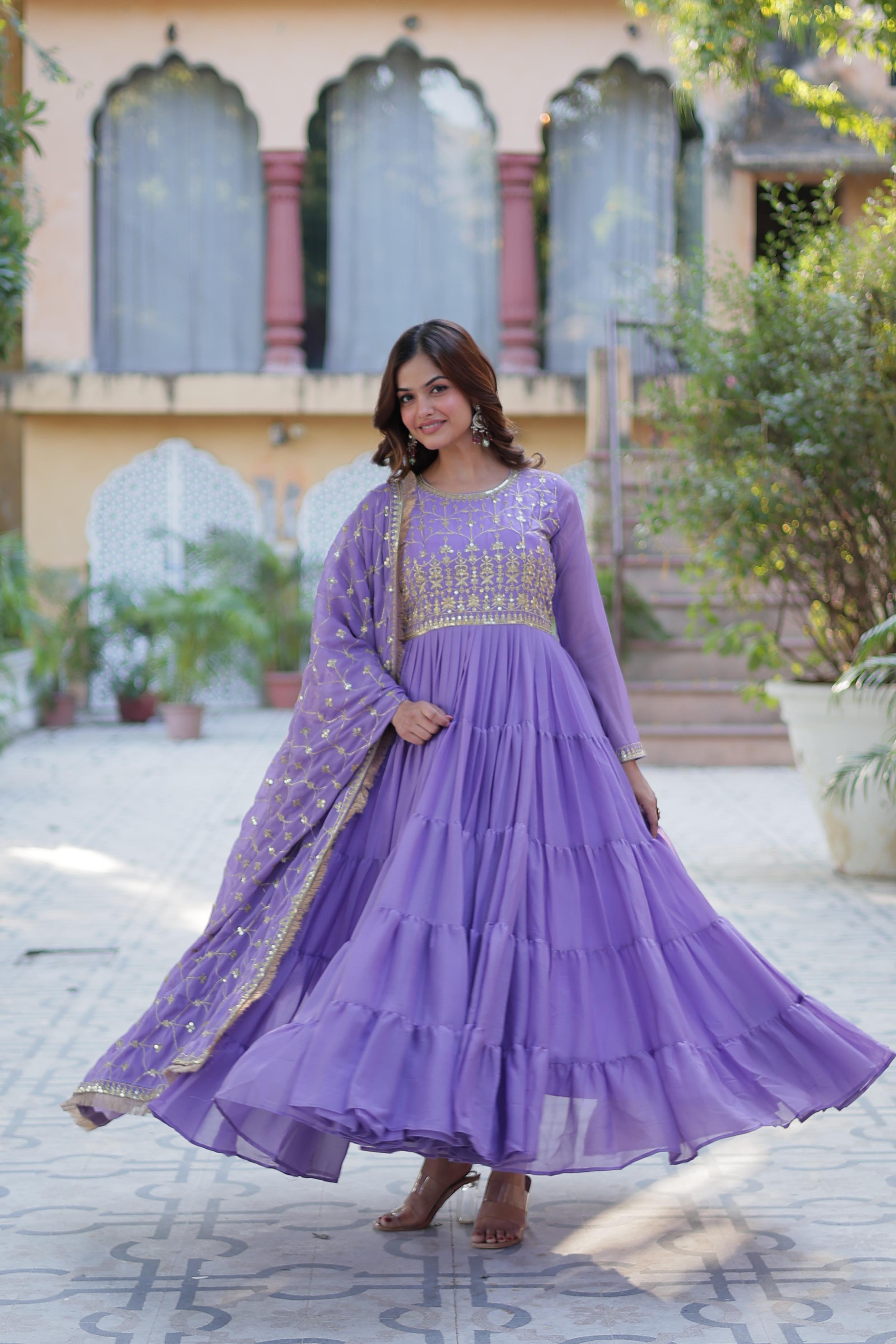Sequin Embroidery Georgette Anarkali Suit