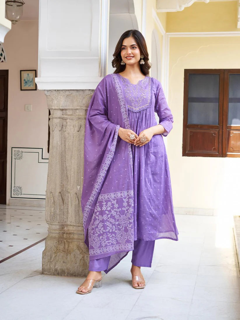 Pure Cotton Kurti Set with Dupatta