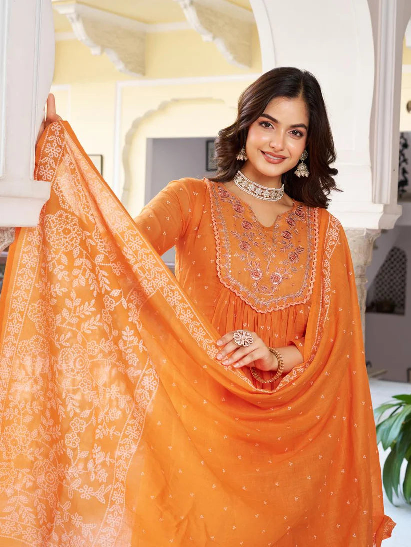 Pure Cotton Kurti Set with Dupatta