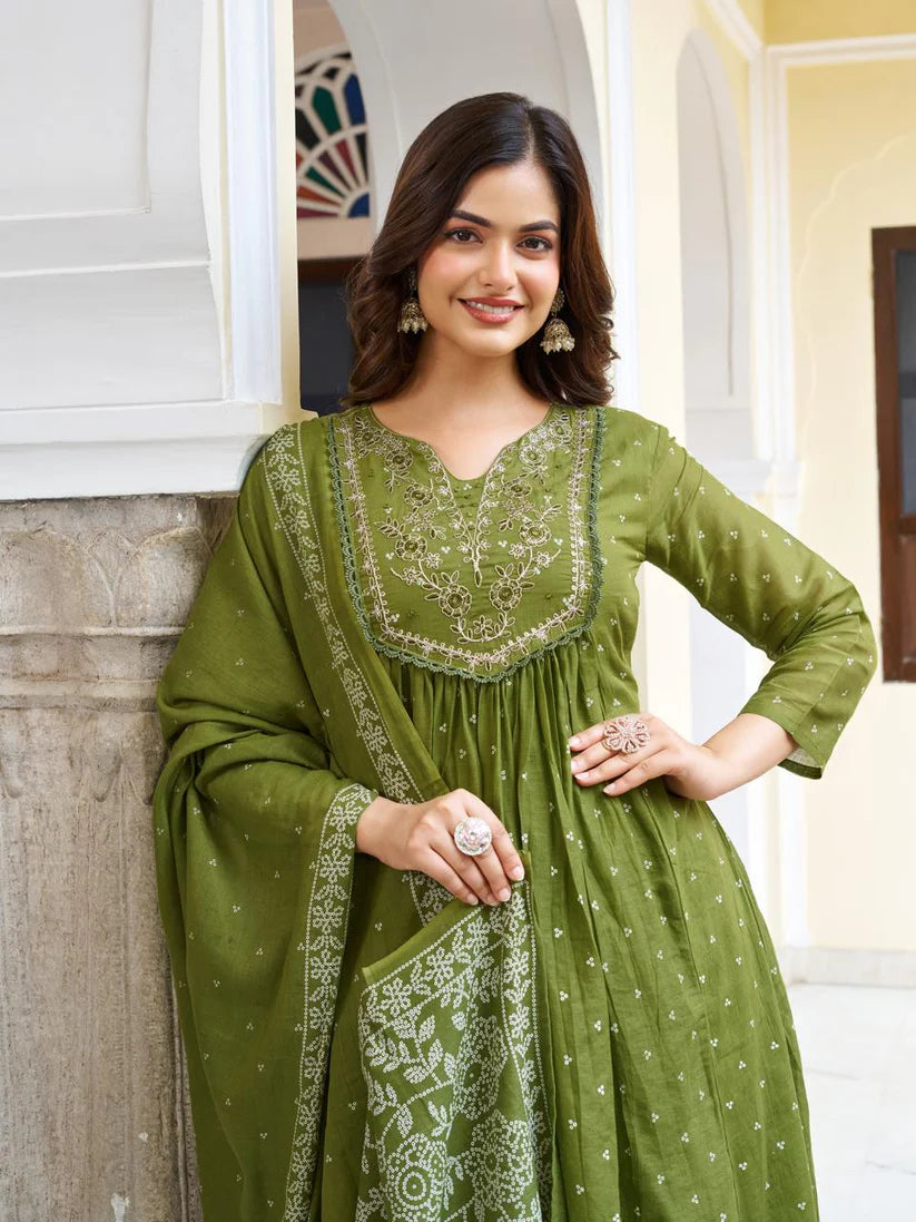 Pure Cotton Kurti Set with Dupatta