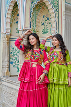 Navratri pure cotton gamthi work lehenga choli