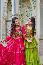 Navratri pure cotton gamthi work lehenga choli